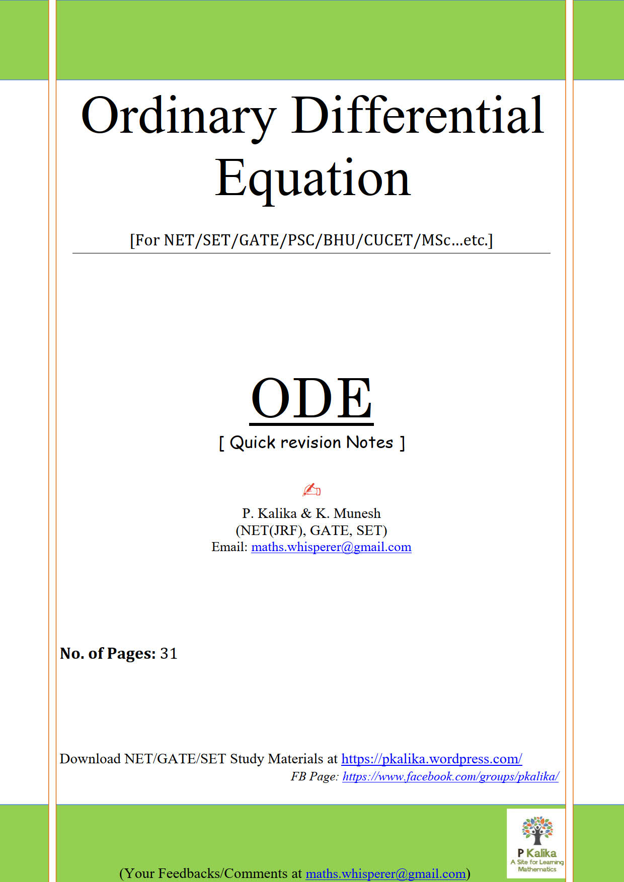 Quick revision ODE_1