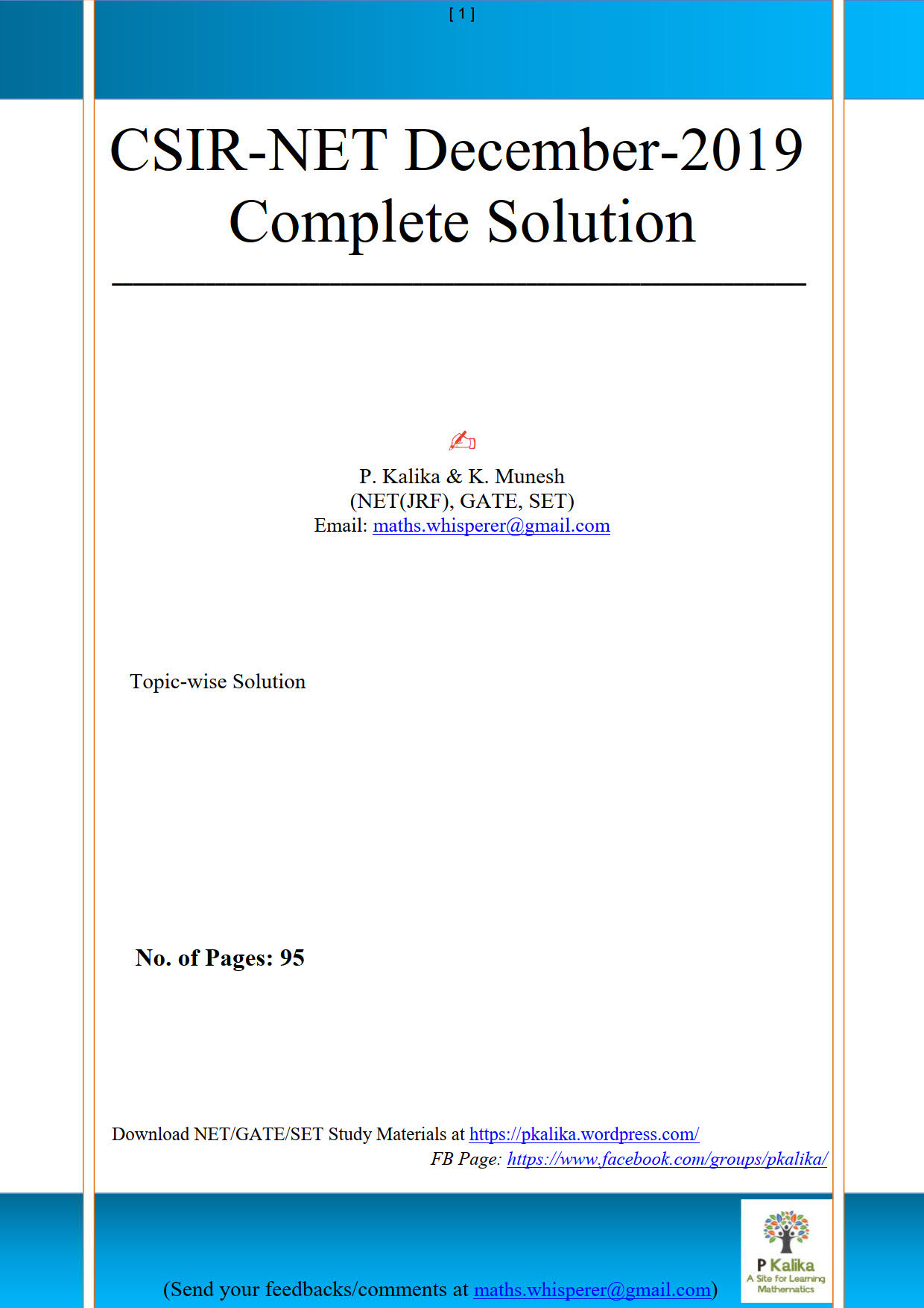 CSIR-NET 2019Dec Sol