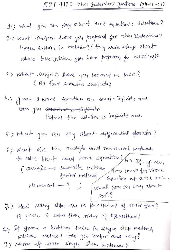 interview questions in phd