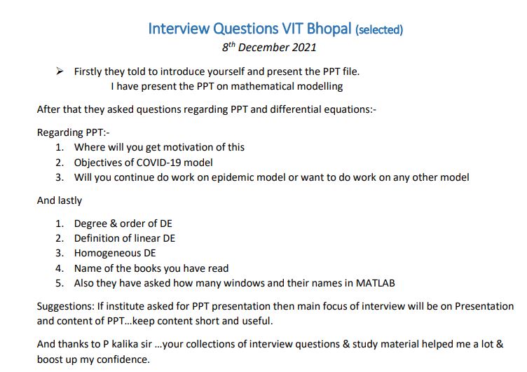 interview questions in phd